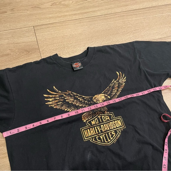 Vintage Harley Davidson Black Gold Metallic 90s Single Stitch T-shirt Size XL - Picture 3 of 8